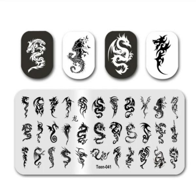 네일용스티커 일본 만화 스타일 네일 아트 스탬핑 플레이트 섹시한 꽃 프린팅 동물 문자 이미지 스테인레, 1개, 13 13