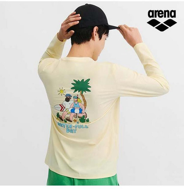 아레나 ARENA x 전황일 남성 루즈핏 래쉬가드 A6BM1RR95LYL, LYL/L(100)
