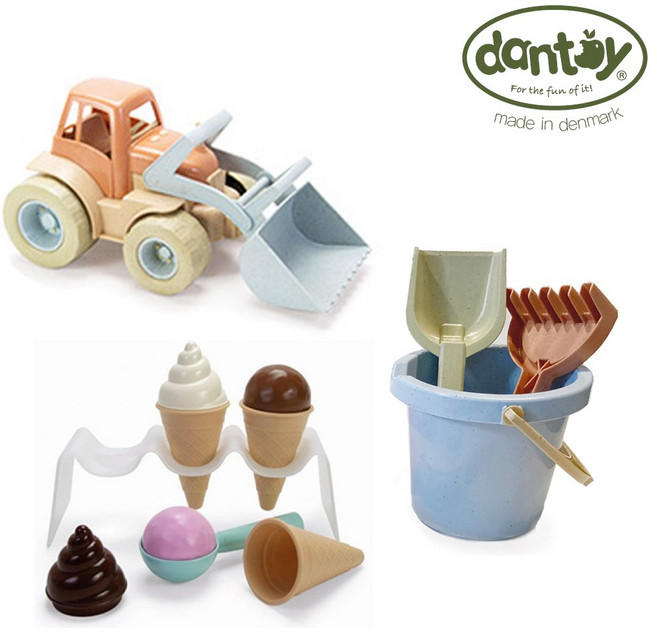 댄토이 바이오 삽과 갈퀴 트랙터 모래놀이 세트, 1개, 400g, 기본