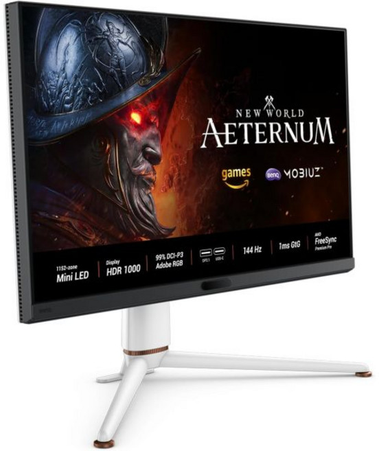 BenQ MOBIUZ 게이밍 모니터 32인치 4K UHD 144Hz EX3210U 1ms (리모컨 포함) | IPS 패널 HDRi AdobeRGB P3 FreeSync Prem, 32" 4K Mini LED 144Hz USB-C