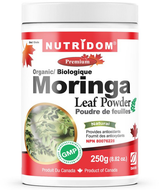 뉴트리돔 캐나다 유기농 모링가 잎 파우더 분말 가루 Organic Moringa Leaf Powder, 6개, 250g