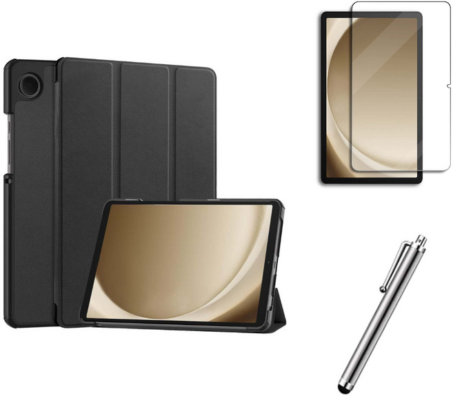 갤럭시탭A9 A9 플러스 호환 플립 커버 슬림 케이스 A9+ 케이스나라, 블랙, 1개