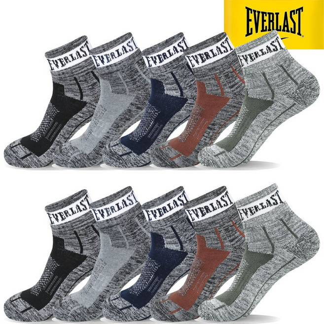 에버라스트 남성용 이중바닥 단목 등산 양말 10켤레 국산고품질, 10개