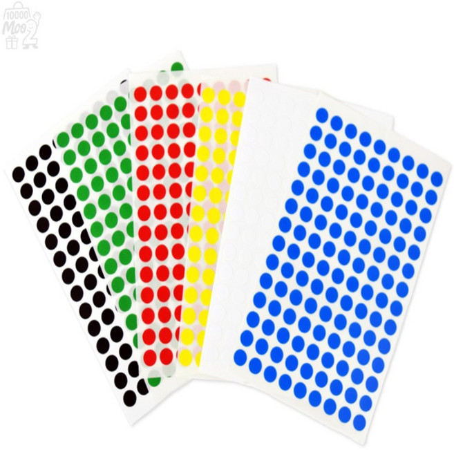 만무리 원형 스티커 8mm 미니형 8mm스티커 꾸미기스티커, 흰색