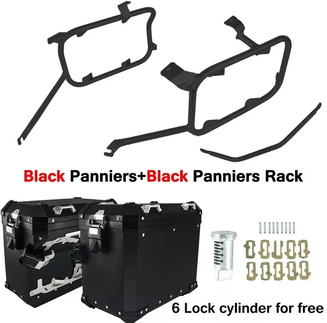 혼다 CRF1100L 어드벤처 2020-2025 오토바이 트렁크 사이드 박스 안장 가방 브래킷 용 알루미늄 탑 케이스, 10 BK SIDE BOX BK RACK