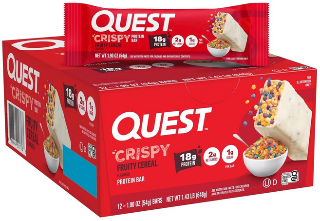 QUEST NUTRITION 香脆穀物風味水果穀物蛋白棒 12入, 1個, 648g