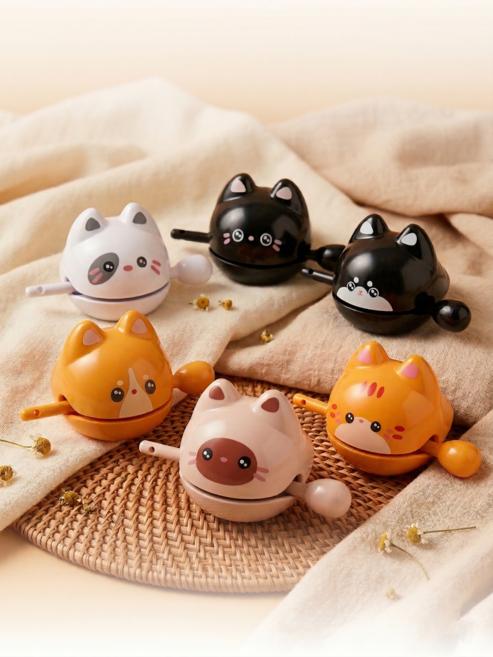 LOPRY 멍냥이 목탁 3종 세트 고양이 강아지 미니 목탁 명상 힐링 스트레스 해소 인테리어 소품, A세트