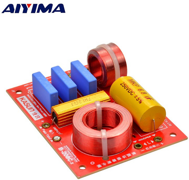 AIYIMA-180W 2 웨이 스피커 주파수 분배기 고음 베이스 독립 HIFI 서라운드 채널 크로스 오버 필터 3400Hz 1PC