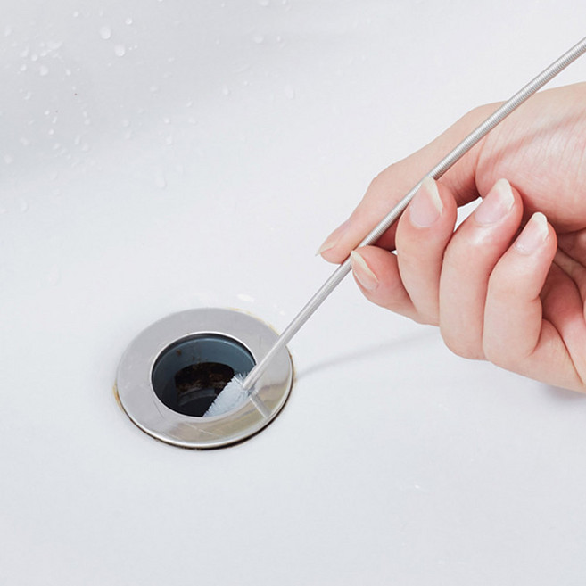 세면대 막힘 와이어 청소솔 욕실 화장실 배수구 뚫는 방법 머리카락 제거 도구, 유앤아이몰 와이어 청소솔, 1개, 상세페이지 참조