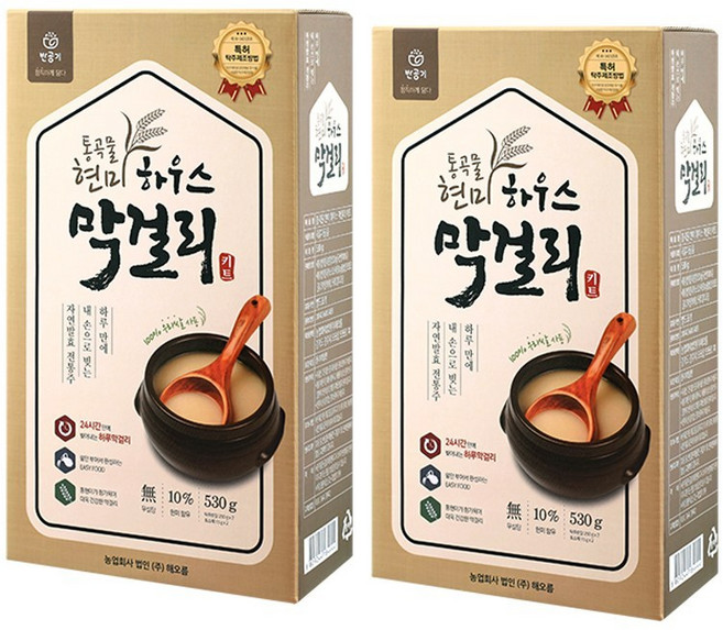 반공기 통곡물 현미 하우스 막걸리 키트, 530g, 2개