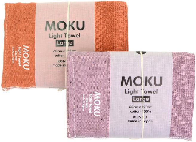 MOKU 모쿠 바스타올 L 60×120cm 면100 일본제 이마바리 사우나 스포츠타올 (오렌지+핑크 2매세트), 1개, 상세페이지 참조