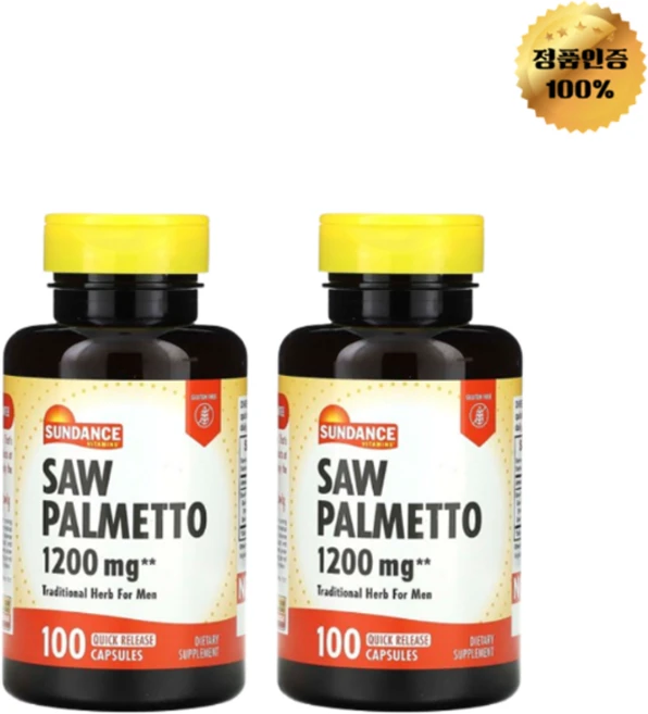 1+1 선댄스비타민 쏘팔메토 1 200mg 빠른 방출 캡슐 100정, 2개 - 쿠팡