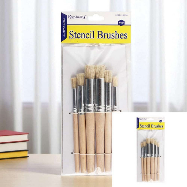 페인트 스텐실 브러쉬 6종 세트 미술붓 수채화붓 전문가용붓 수채화붓세트