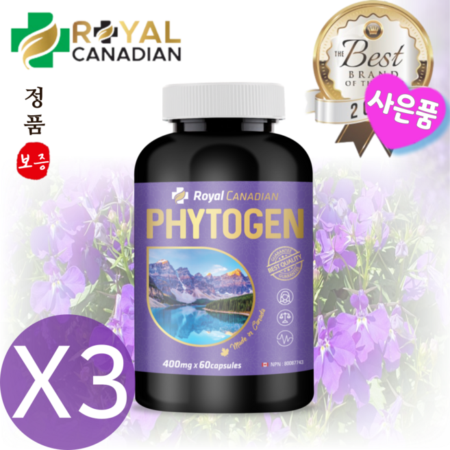 캐나다 로얄 캐네디언 파이토젠 에스트로젠 대두 이소플라본 석류, 3개, 60정