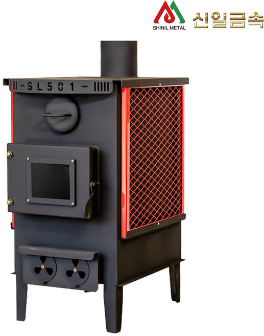 SL-501 신일금속 대형 사각 화목난로 칼라 사각형 장작난로 고구마통