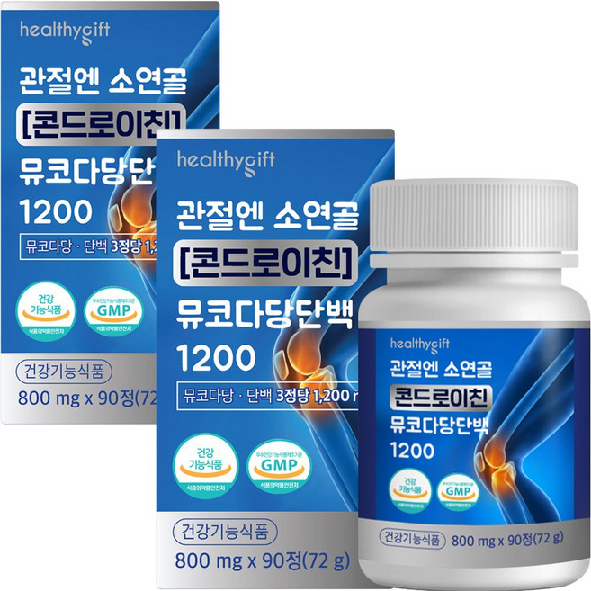 관절엔 소연골 콘드로이친 뮤코다당단백 1200 MSM 보스웰리아 정 건강기능 식품, 2개, 90정