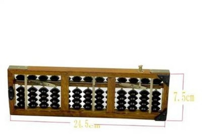 木製算盤 24.5cm 7.5cm, 清盤器13行仿古老式算盤木質算盤木製兒童學生老款算盤, 1個