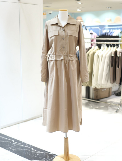 꼼빠니아 허리 스트링 카라 원피스 CAFU4-WOP800