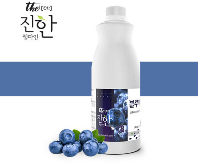 THE진한 블루베리 농축액 베이스 1.8kg 차 주스 원액 스무디 빙수토핑, 1개