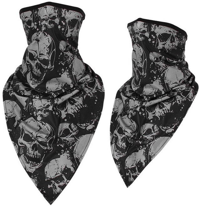 삼각형 해골 고스트 발라클라바 오토바이 페이스 마스크 커버 목 각반 튜브 스카프 사이클링 반다나 남성용, 01 싱글 사이즈, 27 M25, 1개