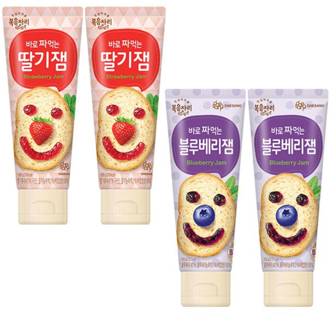 복음자리 바로 짜먹는 딸기잼 2개 +블루베리잼 2개 (400g), 1개