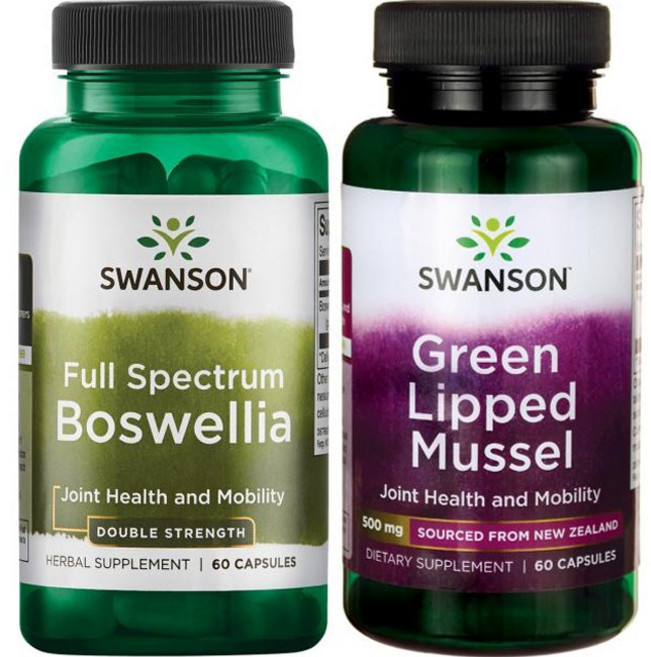 스완슨 풀 스펙트럼 보스웰리아 캡슐, 보스웰리아 60개입 + 초록입홍합 60개입, 1개, 60정