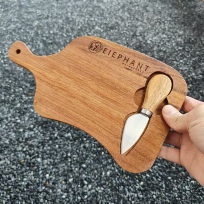挪威象 Elephant 相思實木砧板刀具套裝, 1個, 挪威象Elephant戶外露營相思實木砧板菜板刀具套裝西餐牛豬排盤