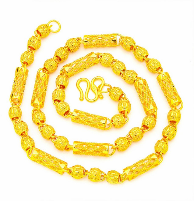 CROWN 24k골드 남자 행운 볼 목걸이 C1902