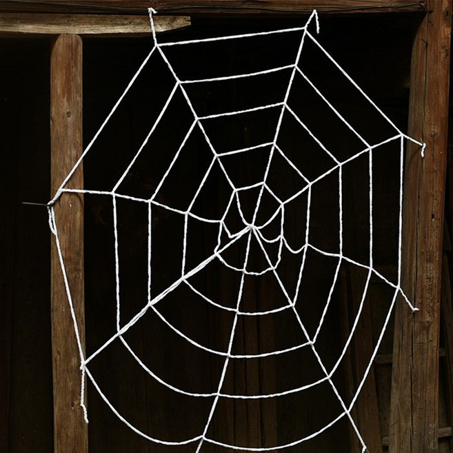 [해피인어스] 대형 거미줄 장식 할로윈 행잉 데코, 1개, 화이트