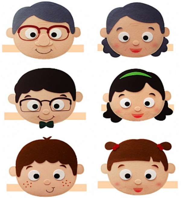 [청양토이] 역할놀이 머리띠 가족 22x22cm