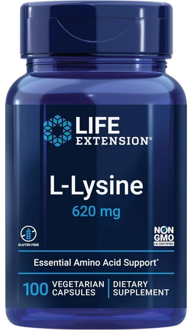 라이프익스텐션 L-라이신 620mg 100베지캡슐, 1팩, 1개, 100정 - 쿠팡