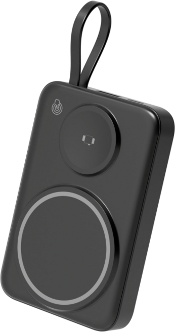 U-NOG磁吸行動電源 自帶線 支援蘋果手錶 Magsafe無線充電 雙無線充電位 PD快充 QI標準 無線快充 大容量, 黑色, 10000mAh