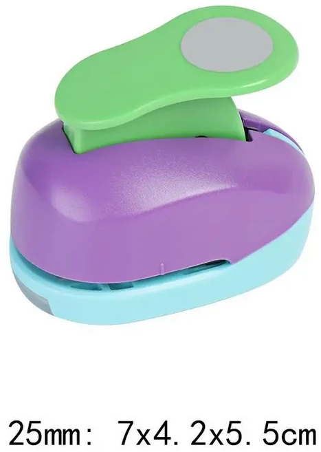 9mm 색상 무작위 귀여운 DIY 수제 카드 둥근 구멍 펀치 엠보싱 종이 셰이퍼 커터 만들기, [03] -25mm, 03 25mm