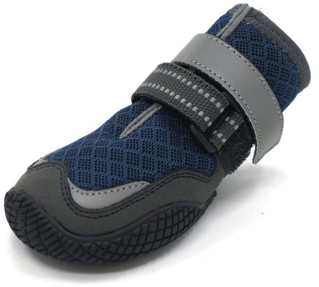 寵愛生活本舖 寵物網眼透氣大底鞋 狗鞋 大狗鞋 犬鞋 寵物鞋 夏季狗鞋, 藏青,1號（一套四隻鞋）, 1個