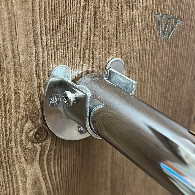 철부자 압축봉 지지대 옷봉부속 장롱소켓 걸이 받침대 지지대 25파이용, 2개, 스텐