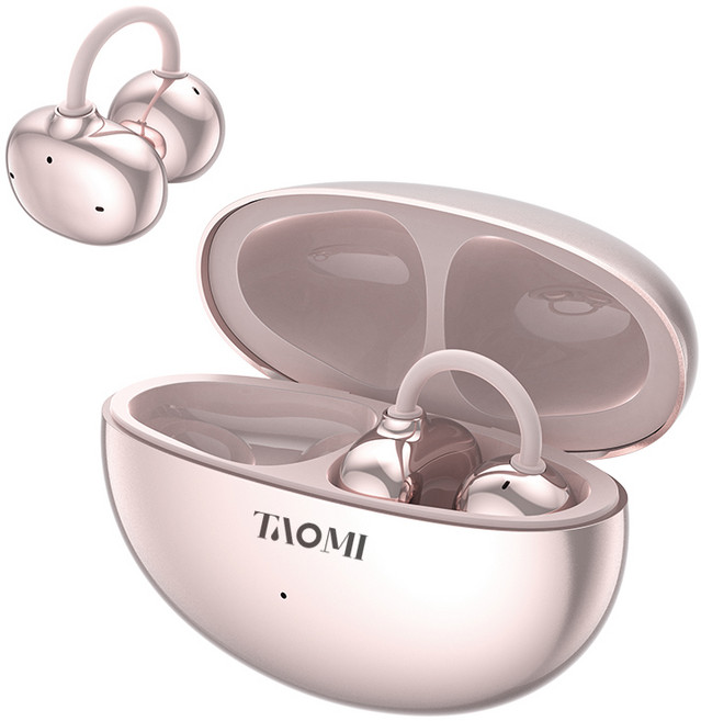 타오미 무선 V6.0 오픈형 블루투스 이어폰 귀걸이형, TM-Clip 26, 로즈골드