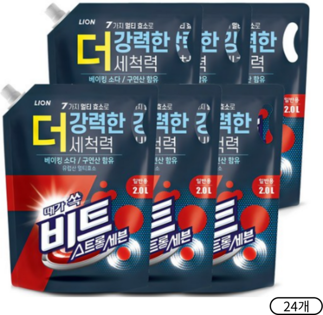 비트 스트롱 세븐 일반용 액상세제 리필, 2.22L, 24개