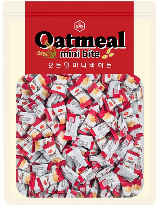 다파니 오트밀 미니바이트 개별포장 귀리과자 200개입, 1개