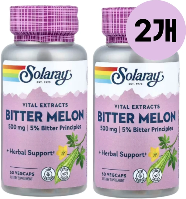 솔라레이 비터멜론 여주추출물 500mg Bitter Melon 60캡슐 2개 - 쿠팡