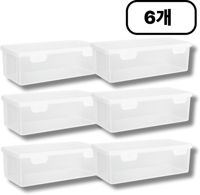 멜로우앤코 필기구수납박스 6p, 6개, 투명