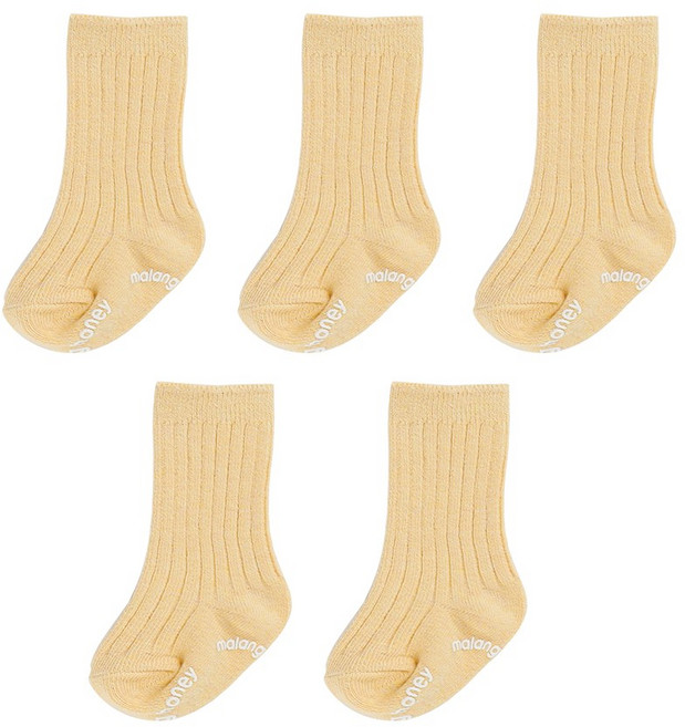 말랑하니 유아 미끄럼방지 논슬립 골지양말 5종세트