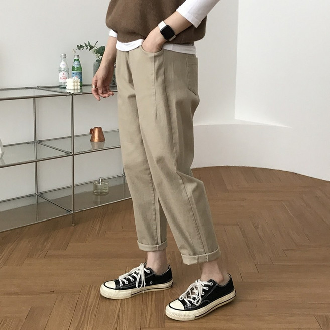 럭키제이 면 끈 배기 스판 밴딩 팬츠 55 66 77 88