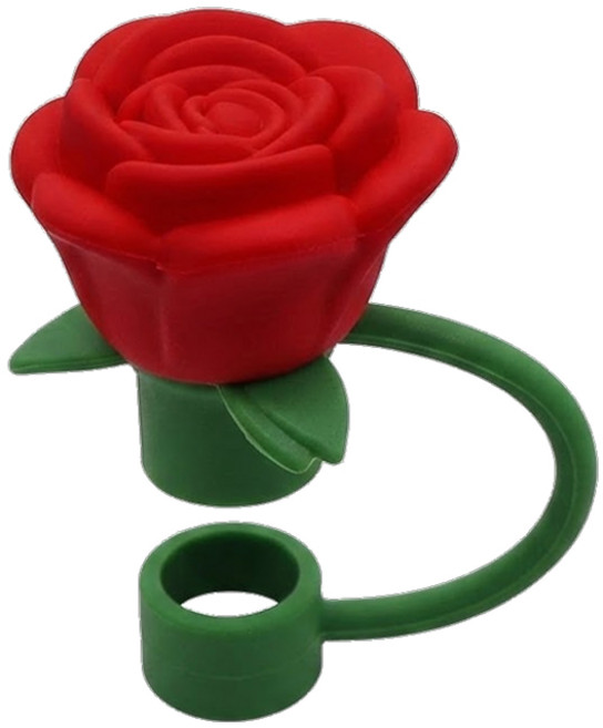 실리콘 텀블러 빨대마개 스탠리 호환 10mm, 5.레드 로즈, 1개