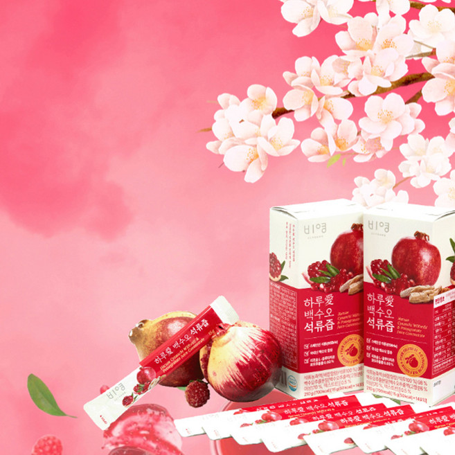 하루애 백수오 석류즙 스틱형 65brix 15g x 28포석류주스 글루타치온 석류원액 석류농축액, 28개