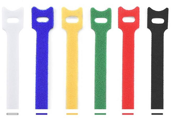 심비오시스 무한반복 양면 벨크로 케이블 찍찍이 밴드 선정리 타이 (폭12x길이200mm노랑), 1개, 옐로우