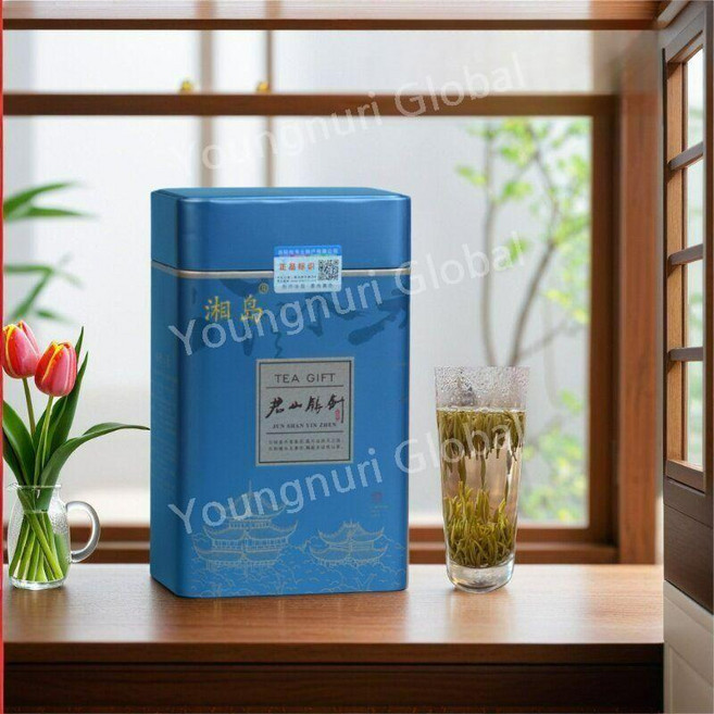 호남 악양 특산 군산은침 명전 특급 황차 정품 선물세트 캔입 쇼핑백 포함, 50g