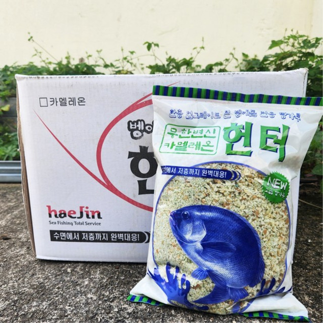 해진 무한변신 카멜레온 헌터 벵에돔 빵가루 1box 12입 집어제 파우더 구형, 구형 해진 카멜레온 헌터 빵가루 1box