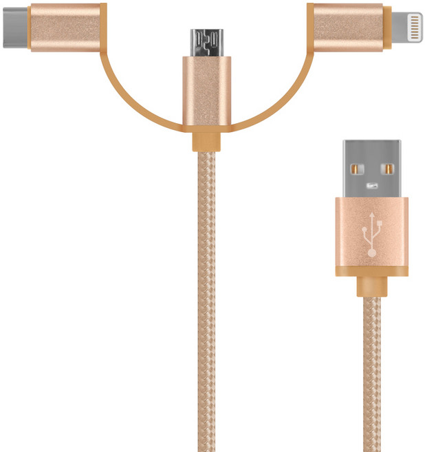 NEXT-1529LCMD USB to 라이트닝 8핀 + type-c +Micro 5pin 충전/데이터 케이블, 1개