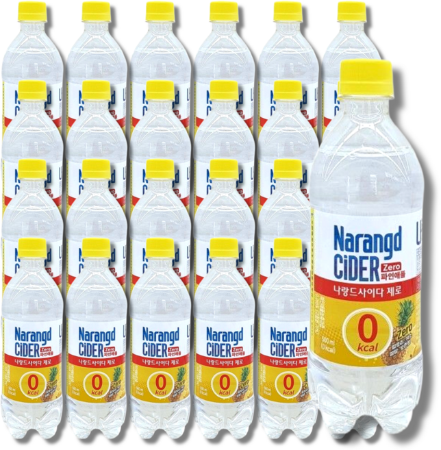 나랑드사이다 파인애플 제로 페트, 24개, 500ml