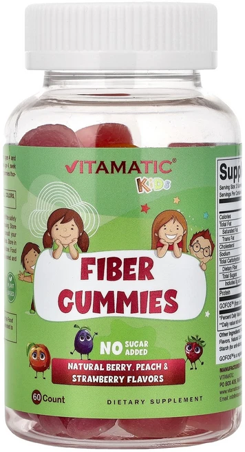 바이타매틱 Vitamatic 어린이용 섬유소 구미젤리 천연 베리 복숭아 및 딸기 맛 구미젤리 60개124567원산지:기타, 바이타매틱 Vitamatic, 어린이용, 섬유소 구미젤, 60 - 쿠팡